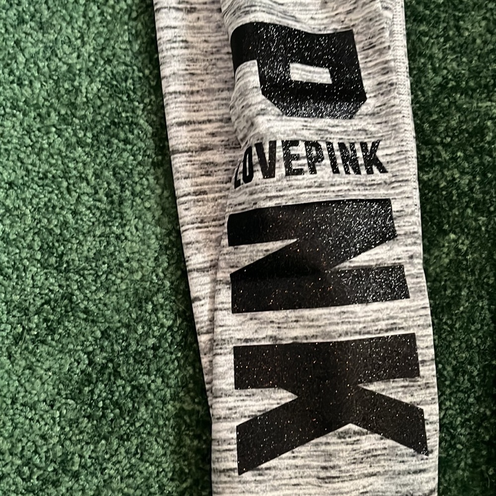 2 NWT PINK HIGH WAIST FULL LENGTH WINTER LEGGING, M, solid black & gray/white - Picture 2 of 5